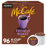 McCafé paquete frontal mostrando 96 cápsulas y beneficio facilidad