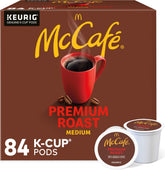 McCafe empaque frontal mostrando 84 cápsulas y beneficio de suministro prolongado