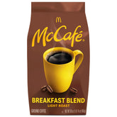 McCafé paquete frontal 30 oz mostrando marca y diseño, conveniencia y frescura
