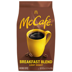 McCafé paquete frontal 30 oz mostrando marca y diseño, conveniencia y frescura