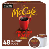 McCafé caja frontal 48 K-Cup mostrando cantidad y marca, conveniencia inmediata