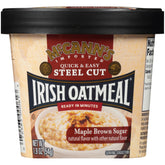 McCann's taza frontal maple brown sugar mostrando etiqueta y conveniencia
