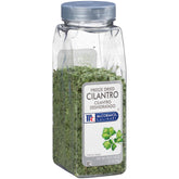 McCormick Culinary frasco frontal que muestra cilantro liofilizado y conveniencia