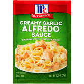 McCormick empaque frontal del mix Alfredo mostrando conveniencia