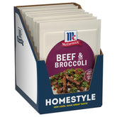 McCormick frente del empaque Beef & Broccoli muestra conveniencia