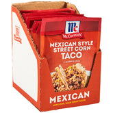 McCormick frente del empaque con sobres visibles, conveniencia para cocinar