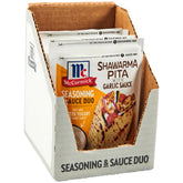 McCormick frente del empaque mostrando kit shawarma pita y conveniencia