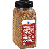 McCormick envase frontal de pimienta roja con orégano y ajo que facilita sazonar