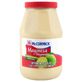 McCormick mayonesa con jugo de lima frasco frontal mostrando etiqueta y ventaja de sabor