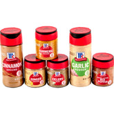 McCormick pack variedad frontal mostrando seis frascos para ahorrar espacio