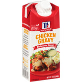 McCormick frente del envase del pack de salsa de pollo, presenta etiquetado claro y beneficio de listo para servir