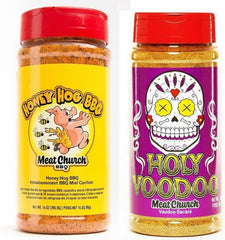 Meat Church frente del pack con botellas, presenta variedad y conveniencia