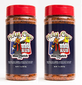 Meat Church frascos Holy Cow frente, presenta dos botellas y cantidad total 24 oz