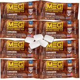 MEG chicle canela frente del empaque muestra portátilidad y claridad de marca