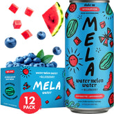 Mela Water botella frontal mostrando etiqueta y color natural, hidratación limpia