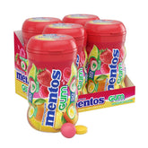 Mentos frasco frente mostrando diseño curvado y facilidad de transporte