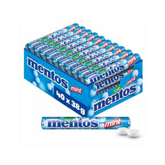 Mentos pack frontal mostrando 40 tubos, ideal para reabastecer