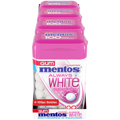 Primer plano de la textura crujiente exterior de Mentos Always White y centro blando para liberación de sabor