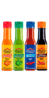 MEXICO LINDO pack frontal mostrando las cuatro botellas y variedad