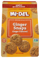 Mi-Del paquete frontal mostrando galletas ginger y beneficios visibles