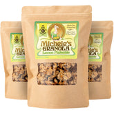 Michele’s Granola empaque frontal mostrando marca y sabor cítrico