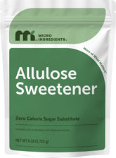Micro Ingredients empaque frontal de alulosa mostrando tamaño y marca
