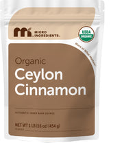 Micro Ingredients envase frontal de canela Ceylán orgánica, suministro prolongado