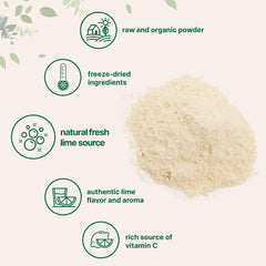 Micro Ingredients polvo de lima disolviéndose en un batido, aportando brillo cítrico natural