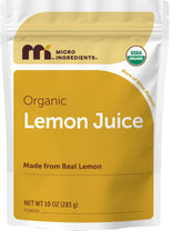 Micro Ingredients frente del envase mostrando 10 oz y etiqueta orgánica