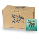 Mighty Leaf empaque frontal 100 bolsas, conserva aroma y facilita almacenamiento