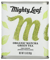Mighty Leaf lata frente mostrando envase y frescura del matcha