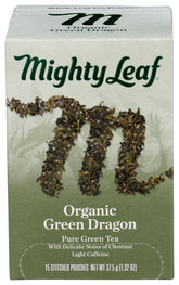 Mighty Leaf paquete frontal mostrando bolsitas y beneficio práctico