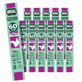 Mighty Spark paquete frontal mostrando 12 palitos teriyaki, práctico para llevar