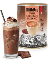 MilkBoy lata frente mostrando diseño y tamaño práctico