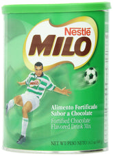 MILO lata frontal con etiqueta clara y aporte vitamínico visible