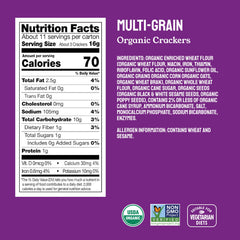 Milton's Organic Crackers primer plano de textura con semillas para crujido visible