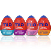 MiO paquete frontal mostrando cuatro sabores y portabilidad