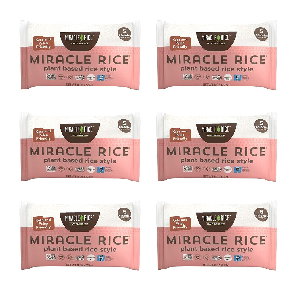 Miracle Noodle vista frontal del paquete mostrando el contenido y conveniencia