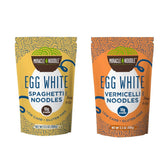 Miracle Noodle paquete frontal mostrando seis bolsas y beneficios