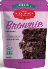 Miss Jones Baking frente del empaque mostrando mezcla orgánica y beneficios