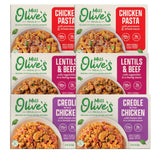 Miss Olive's vista frontal del pack seis comidas, conveniencia inmediata