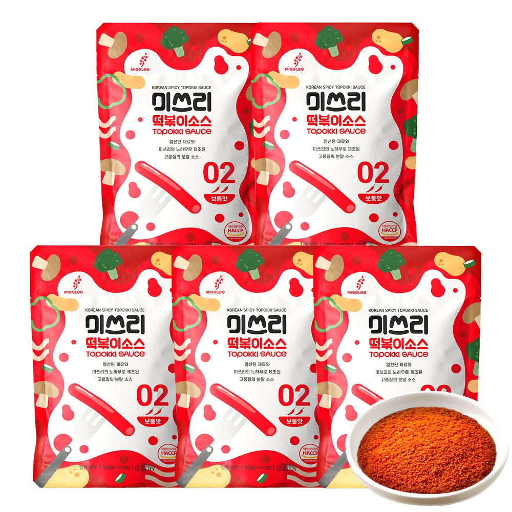 MISSLEE paquete frontal del mix tteokbokki muestra diseño y conveniencia