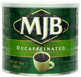 MJB lata frontal 24 oz mostrando el envase reciclable y fácil almacenamiento