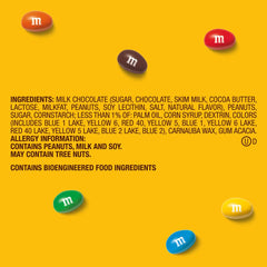 M&M'S primer plano del chocolate y maní crujiente que aporta textura