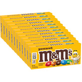 M&M's caja frontal mostrando diseño y tamaño para compartir