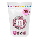 M&M'S WORLD frente del empaque rosa, atractivo para baby shower
