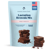 Mommy Knows Best envase frontal mostrando mezcla para brownies y beneficios