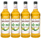 Monin Banana frente del envase mostrando etiqueta y volumen útil