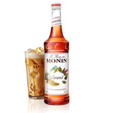 Monin botella frontal de caramelo, presentación profesional y uso múltiple