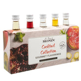 Monin colección clásica pack frontal mostrando cinco botellas, facilita probar sabores